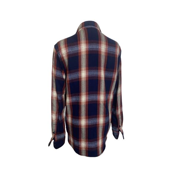 Mother The Frenchie Red Plaid Shirt Size Medium Button Up 100% Cotton Women - Picture 5 of 8